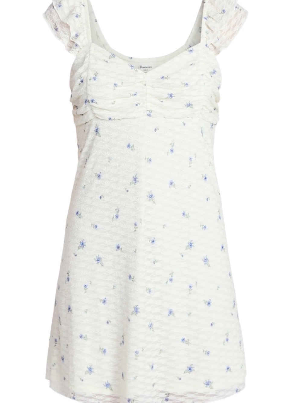 No Boundaries White Chemise with Blue Floral Print